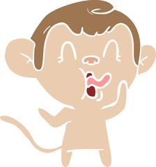 crazy flat color style cartoon monkey