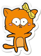 sticker of a cartoon cat