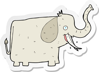 sticker of a cartoon happy elephant