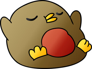 gradient cartoon cute kawaii red robin