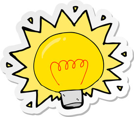 sticker of a cartoon electric light bulb