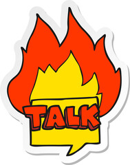 sticker of a cartoon talk symbol