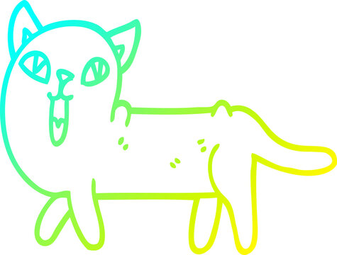 recommend clip art: cold gradient line drawing cartoon funny cat