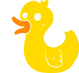flat color style cartoon quacking duck