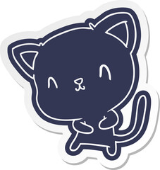 cartoon sticker of cute kawaii cat