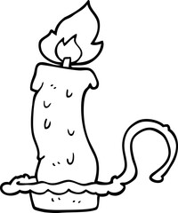line drawing cartoon burning candle