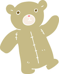 flat color illustration of a cartoon teddy bear