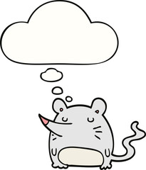 cartoon mouse and thought bubble