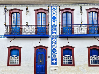 Fototapeta na wymiar Streets and houses of historical center in Paraty, Rio de Janeiro, Brazil.