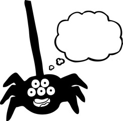 Fototapeta premium thought bubble cartoon halloween spider