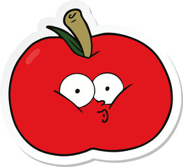 sticker of a cartoon apple