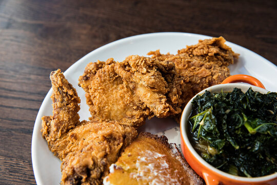 Fried chicken plate with sides