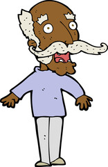 cartoon old man gasping in surprise