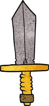 cartoon doodle dagger