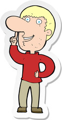 Obraz premium sticker of a cartoon man with idea