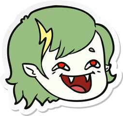 sticker of a cartoon vampire girl face