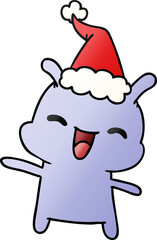 christmas gradient cartoon of kawaii alien