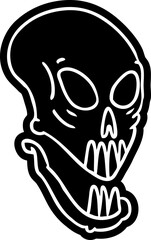 cartoon icon drawing of a skull head