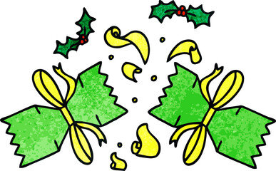 quirky hand drawn cartoon popped cracker