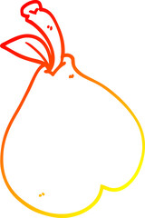 warm gradient line drawing cartoon healthy pear