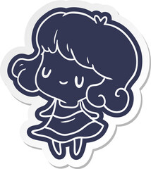 cartoon sticker kawaii of cute girl