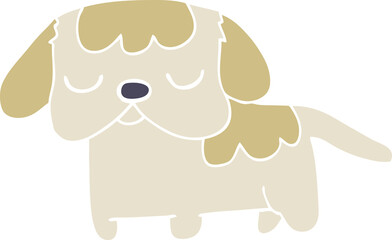 cute flat color style cartoon puppy