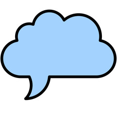 Speech balloons icon, filled style vector illustration