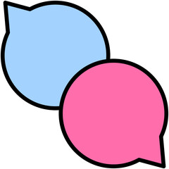 Speech balloons icon, filled style vector illustration