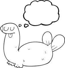 thought bubble cartoon seal
