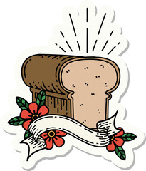 sticker of tattoo style loaf of bread