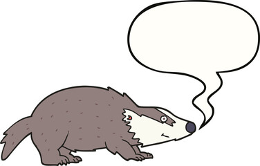 cartoon badger and speech bubble