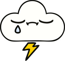 cute cartoon thunder cloud