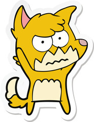 sticker of a cartoon annoyed fox