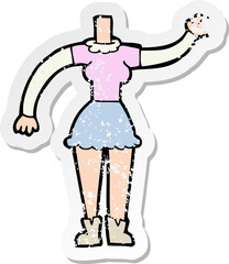retro distressed sticker of a cartoon female body