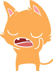 talking cat flat color style cartoon