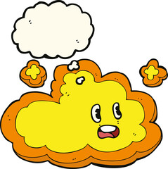 cartoon cloud with thought bubble