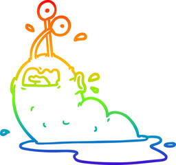 rainbow gradient line drawing gross cartoon slug