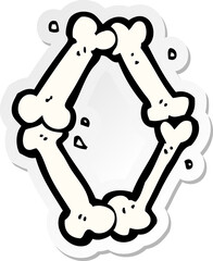 sticker of a cartoon halloween bone number