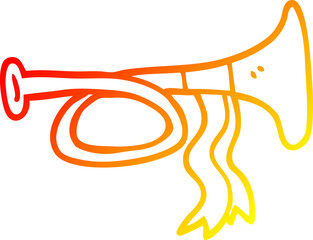 warm gradient line drawing cartoon brass horn