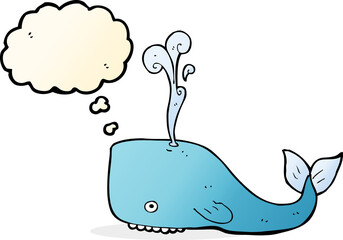 cartoon whale with thought bubble