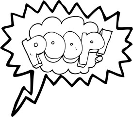 speech bubble cartoon poop! text
