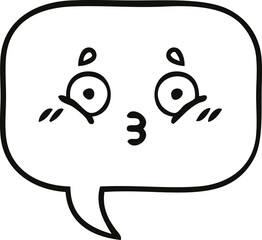 line drawing cartoon speech bubble