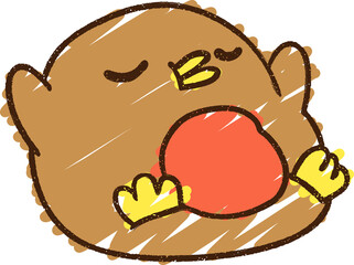 Fat Robin Chalk Drawing