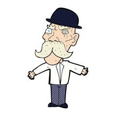 cartoon angry old man