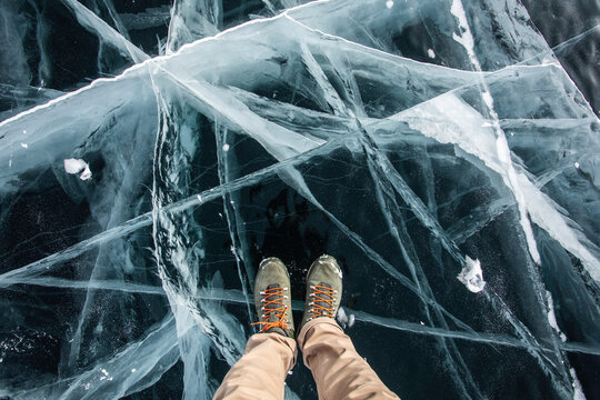 Person Standing On Ice