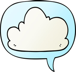 cartoon cloud and speech bubble in smooth gradient style