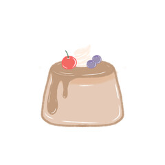 chocolate pudding with cherry