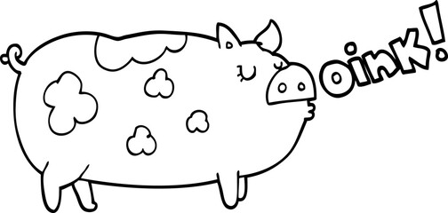 cartoon oinking pig