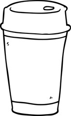 line drawing cartoon coffee cup