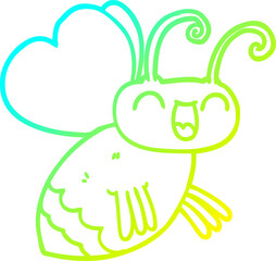 cold gradient line drawing cartoon bug